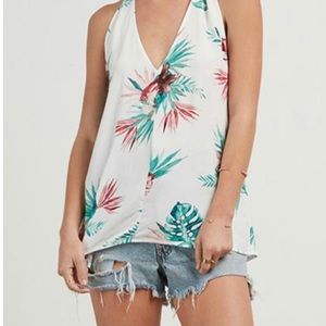 Tropical Print Halter Top